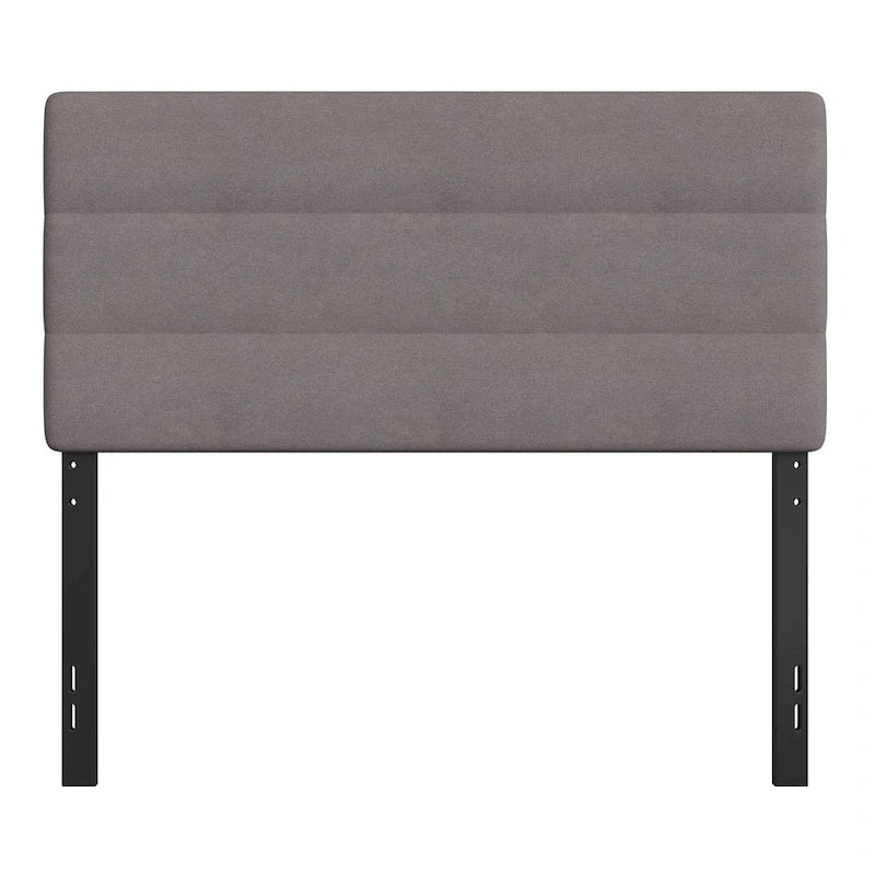 Tête de lit capitonnée en similicuir (lin) bleu / gris / taupe / crème avec hauteur réglable, simple / double / grand lit / très grand lit