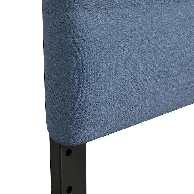 Tête de lit capitonnée en similicuir (lin) bleu / gris / taupe / crème avec hauteur réglable, simple / double / grand lit / très grand lit