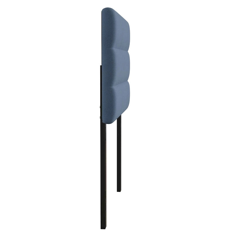 Tête de lit capitonnée en similicuir (lin) bleu / gris / taupe / crème avec hauteur réglable, simple / double / grand lit / très grand lit