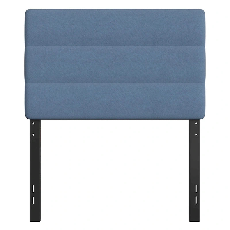 Tête de lit capitonnée en similicuir (lin) bleu / gris / taupe / crème avec hauteur réglable, simple / double / grand lit / très grand lit