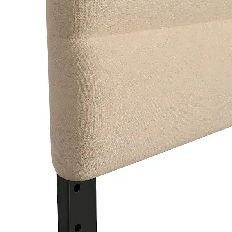 Tête de lit capitonnée en similicuir (lin) bleu / gris / taupe / crème avec hauteur réglable, simple / double / grand lit / très grand lit