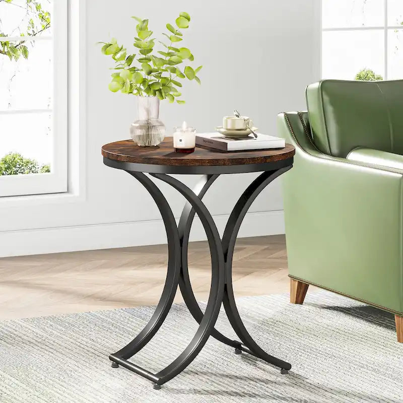 Table d'appoint ronde avec plateau en faux marbre blanc/noir/marron et piètement en métal doré, style moderne, pour 1 personne