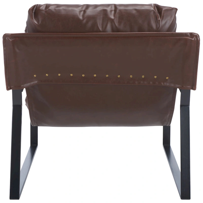 Fauteuil d'appoint noir avec coussin capitonné, dossier inclinable, 1 personne
