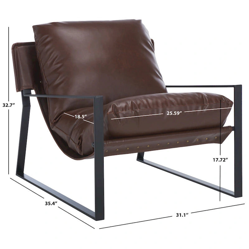 Fauteuil d'appoint noir avec coussin capitonné, dossier inclinable, 1 personne