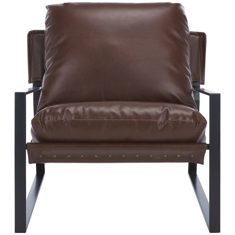Fauteuil d'appoint noir avec coussin capitonné, dossier inclinable, 1 personne