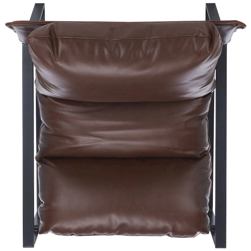 Fauteuil d'appoint noir avec coussin capitonné, dossier inclinable, 1 personne