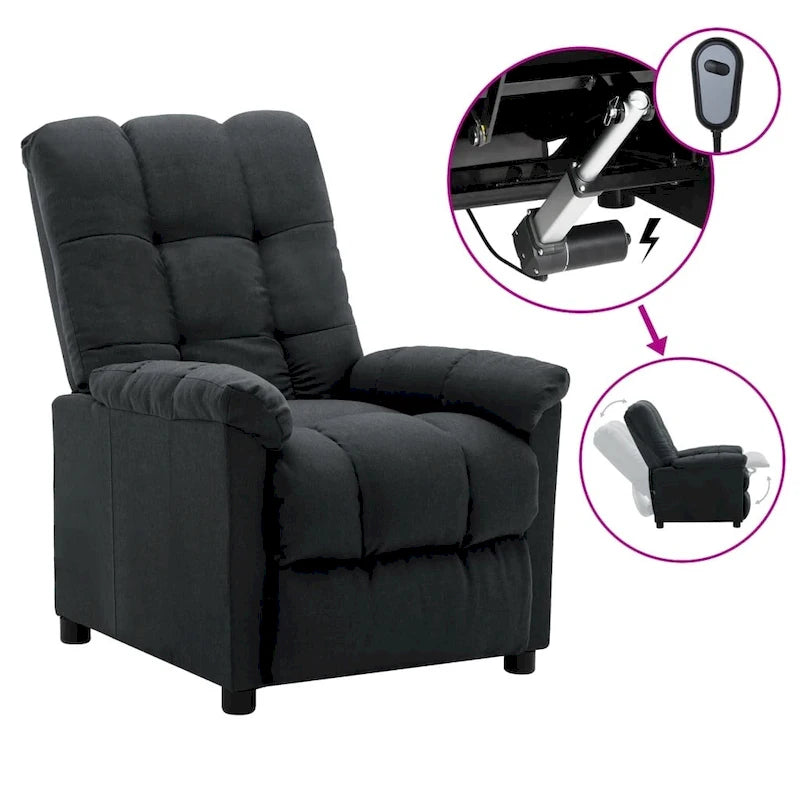 Fauteuil inclinable électrique en tissu Crème / Marron / Gris foncé / Noir / Gris-beige, 1 place