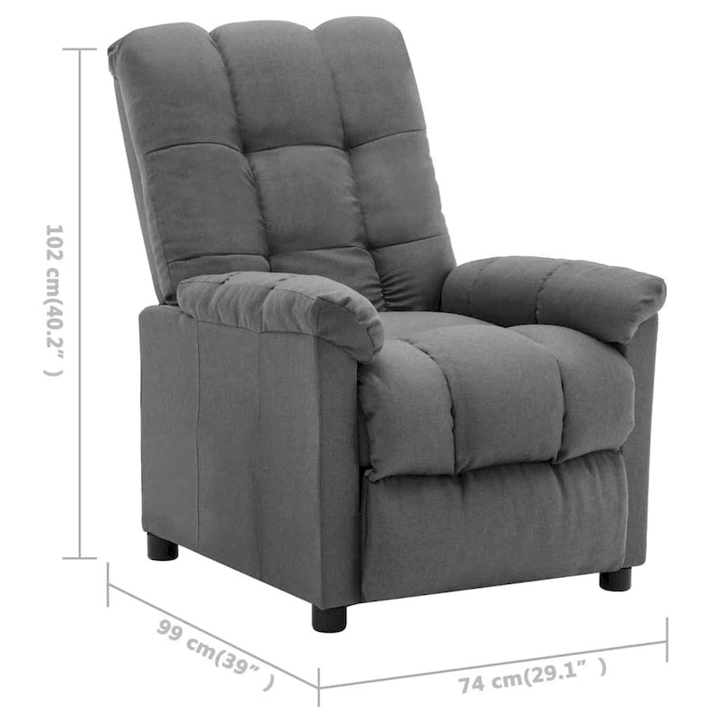 Fauteuil inclinable électrique en tissu Crème / Marron / Gris foncé / Noir / Gris-beige, 1 place