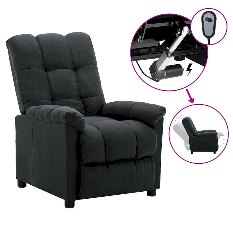 Fauteuil inclinable électrique en tissu Crème / Marron / Gris foncé / Noir / Gris-beige, 1 place