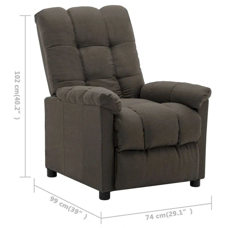 Fauteuil inclinable électrique en tissu Crème / Marron / Gris foncé / Noir / Gris-beige, 1 place