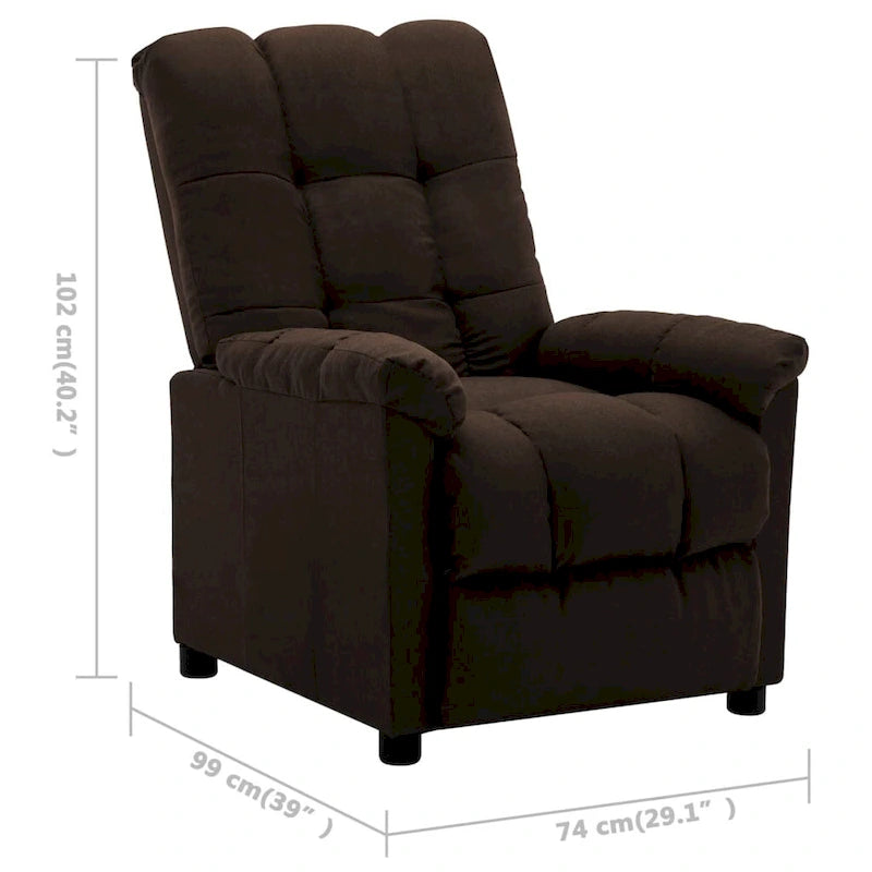 Fauteuil inclinable électrique en tissu Crème / Marron / Gris foncé / Noir / Gris-beige, 1 place