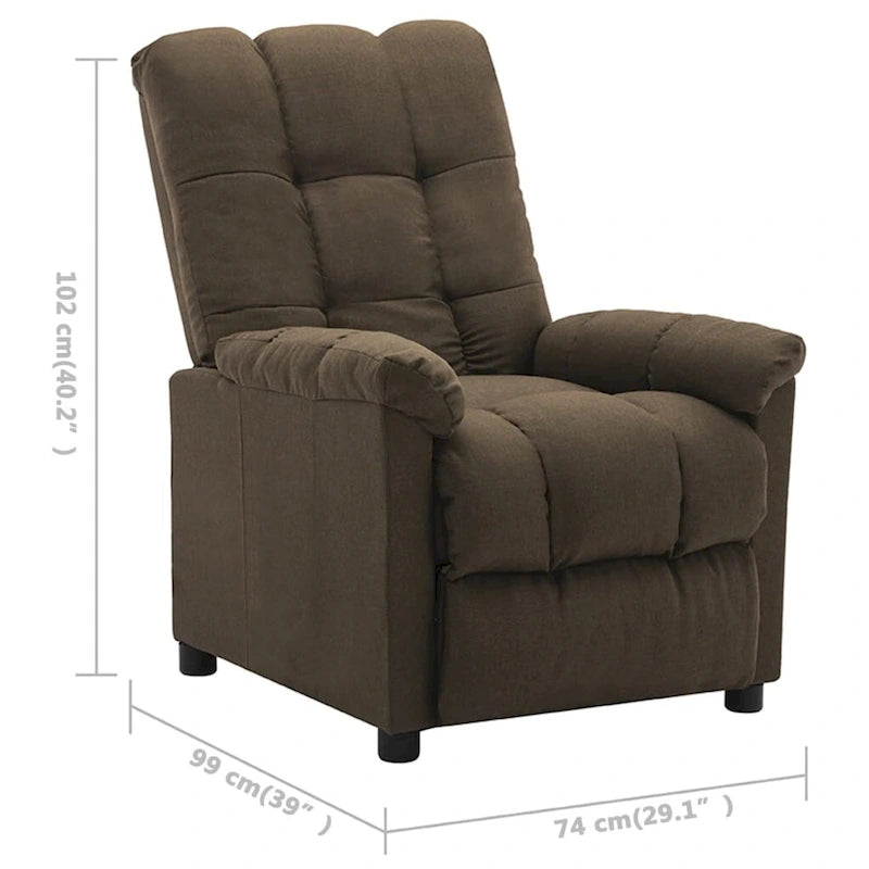 Fauteuil inclinable électrique en tissu Crème / Marron / Gris foncé / Noir / Gris-beige, 1 place