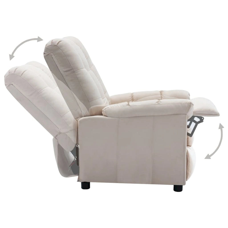 Fauteuil inclinable électrique en tissu Crème / Marron / Gris foncé / Noir / Gris-beige, 1 place