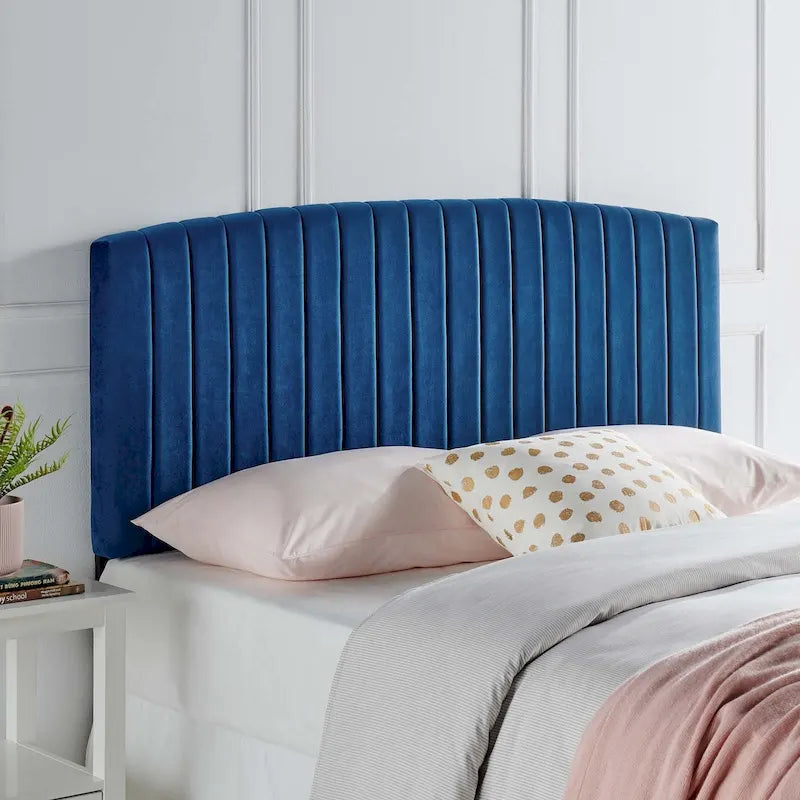 Tête de lit capitonnée en velours, pleine / grand lit, 3 positions réglables, 1 personne