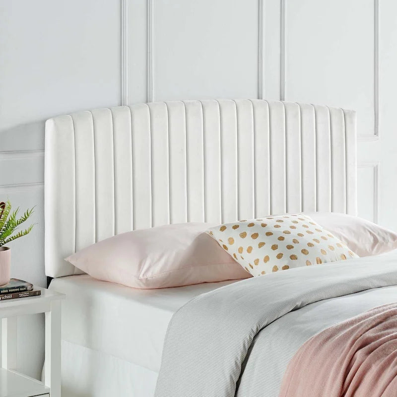 Tête de lit capitonnée en velours, pleine / grand lit, 3 positions réglables, 1 personne