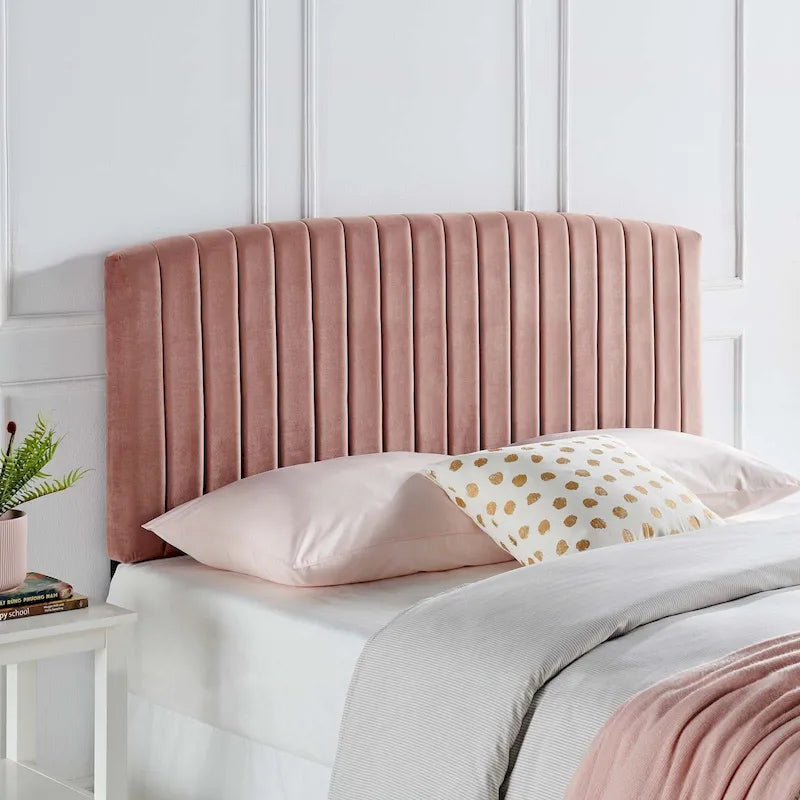 Tête de lit capitonnée en velours, pleine / grand lit, 3 positions réglables, 1 personne
