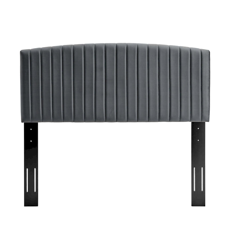 Tête de lit capitonnée en velours, pleine / grand lit, 3 positions réglables, 1 personne