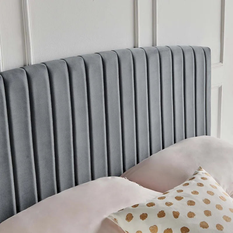 Tête de lit capitonnée en velours, pleine / grand lit, 3 positions réglables, 1 personne
