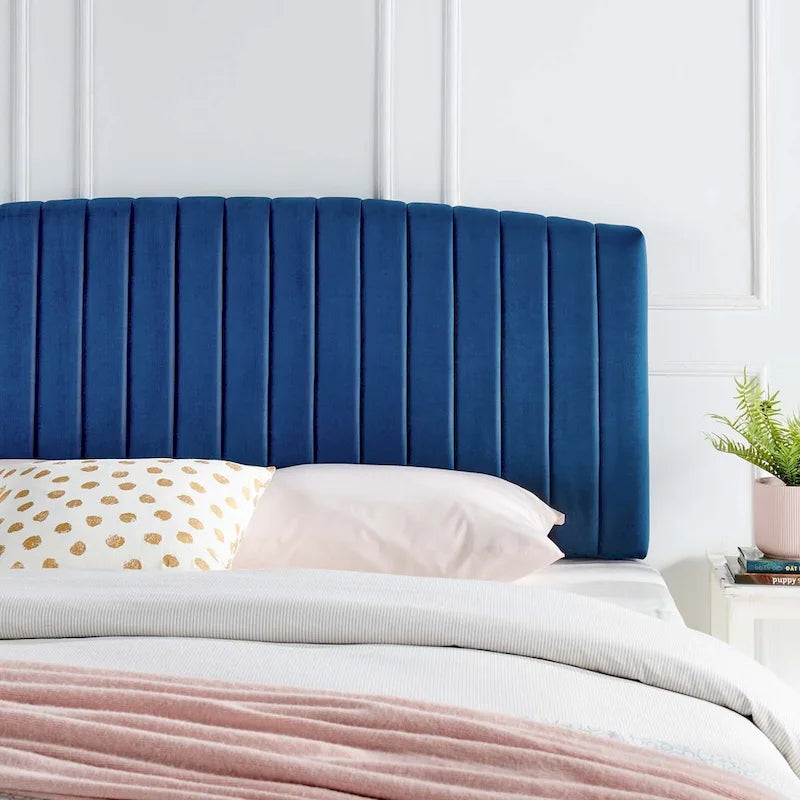 Tête de lit capitonnée en velours, pleine / grand lit, 3 positions réglables, 1 personne
