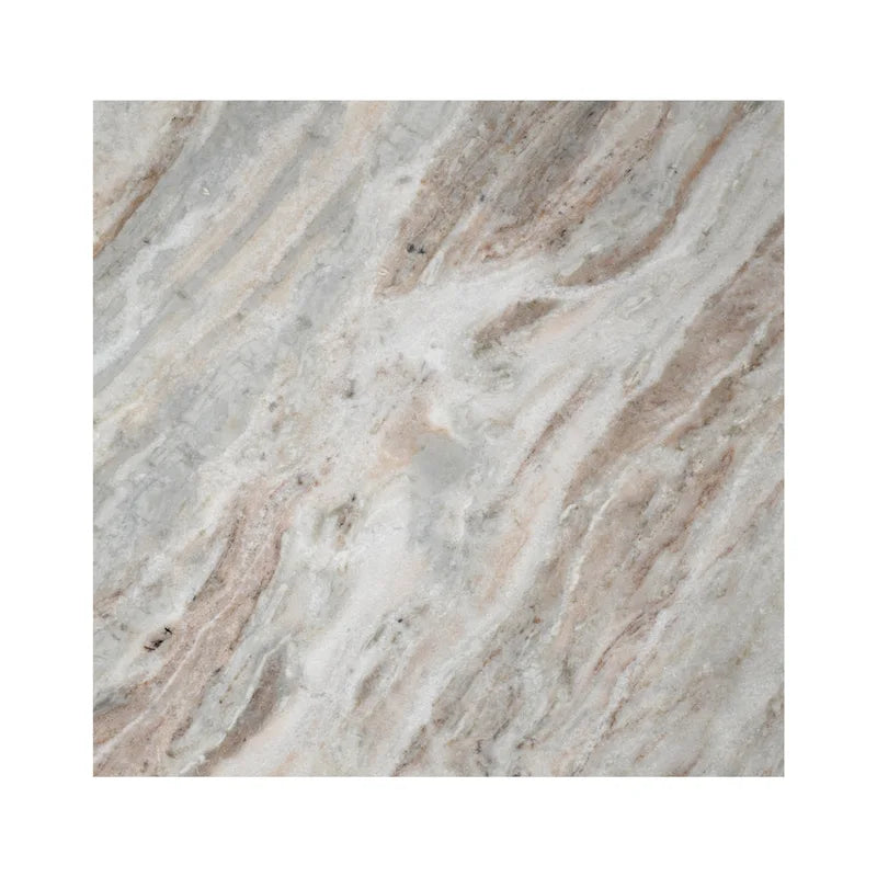 Table d'appoint en marbre naturel travertin / gris beige en forme de T, style milieu de siècle, 1 personne