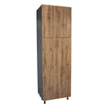 Armoire de cuisine utilitaire moderne à 4 portes, marron / blanc cassé / blanc / noir / gris / transparent, avec étagères réglables et charnières à fermeture douce, 36 pouces