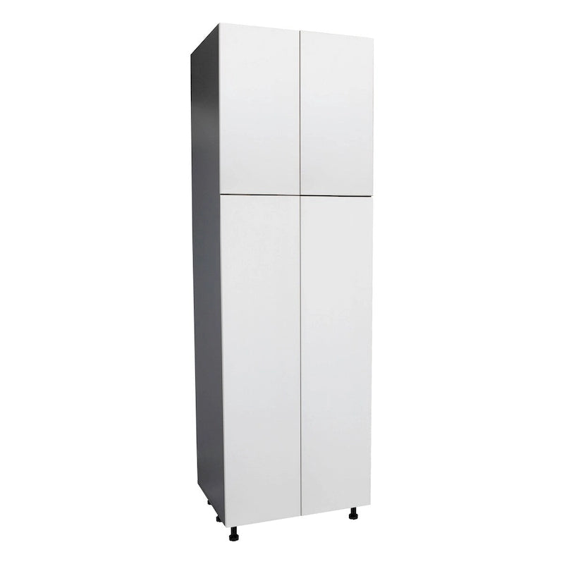 Armoire de cuisine utilitaire moderne à 4 portes, marron / blanc cassé / blanc / noir / gris / transparent, avec étagères réglables et charnières à fermeture douce, 36 pouces