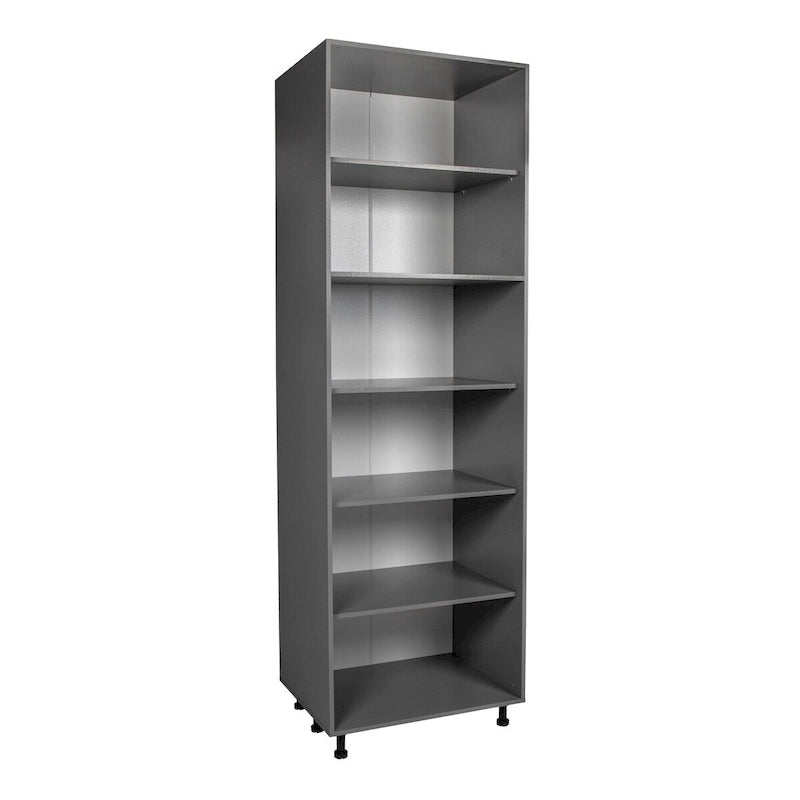 Armoire de cuisine utilitaire moderne à 4 portes, marron / blanc cassé / blanc / noir / gris / transparent, avec étagères réglables et charnières à fermeture douce, 36 pouces