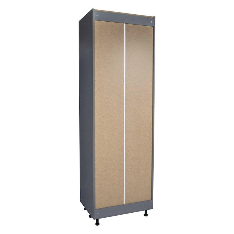 Armoire de cuisine utilitaire moderne à 4 portes, marron / blanc cassé / blanc / noir / gris / transparent, avec étagères réglables et charnières à fermeture douce, 36 pouces