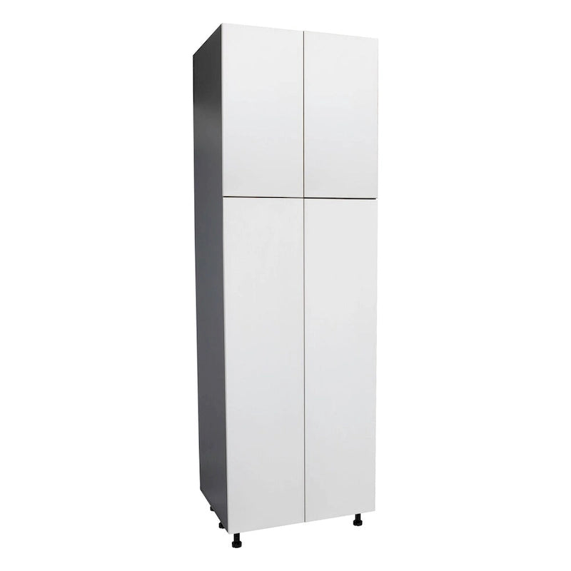 Armoire de cuisine utilitaire moderne à 4 portes, marron / blanc cassé / blanc / noir / gris / transparent, avec étagères réglables et charnières à fermeture douce, 36 pouces