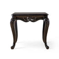 Table d'appoint en bois massif de style baroque, noir/champagne, avec pieds sculptés en cabriole, 1 personne