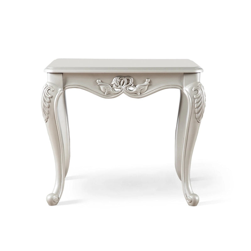 Table d'appoint en bois massif de style baroque, noir/champagne, avec pieds sculptés en cabriole, 1 personne