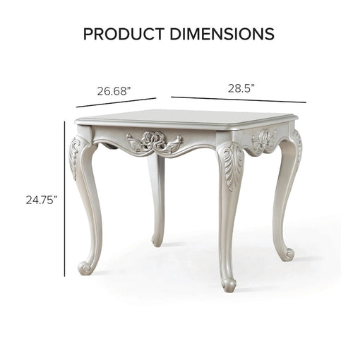 Table d'appoint en bois massif de style baroque, noir/champagne, avec pieds sculptés en cabriole, 1 personne