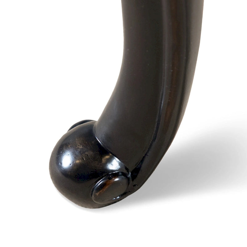 Table d'appoint en bois massif de style baroque, noir/champagne, avec pieds sculptés en cabriole, 1 personne