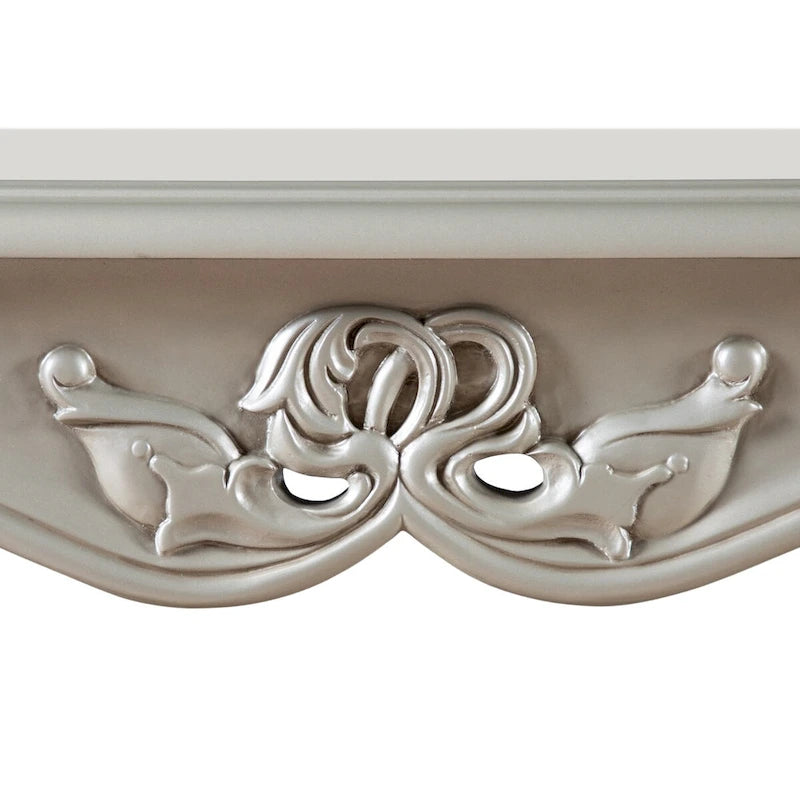 Table d'appoint en bois massif de style baroque, noir/champagne, avec pieds sculptés en cabriole, 1 personne