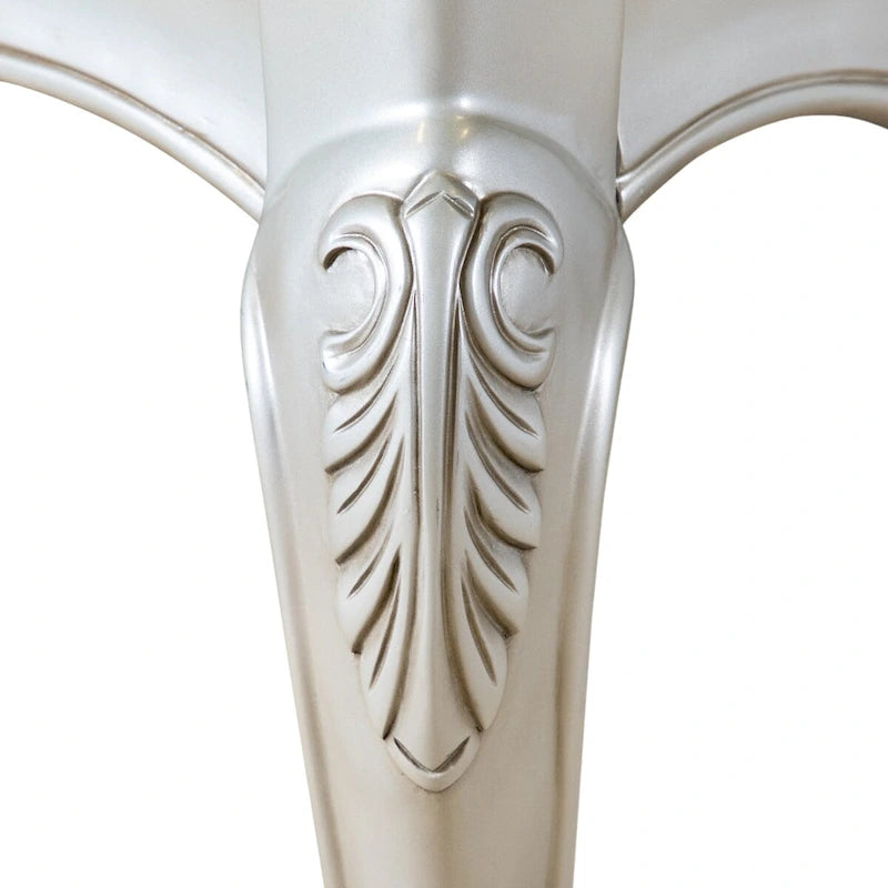 Table d'appoint en bois massif de style baroque, noir/champagne, avec pieds sculptés en cabriole, 1 personne