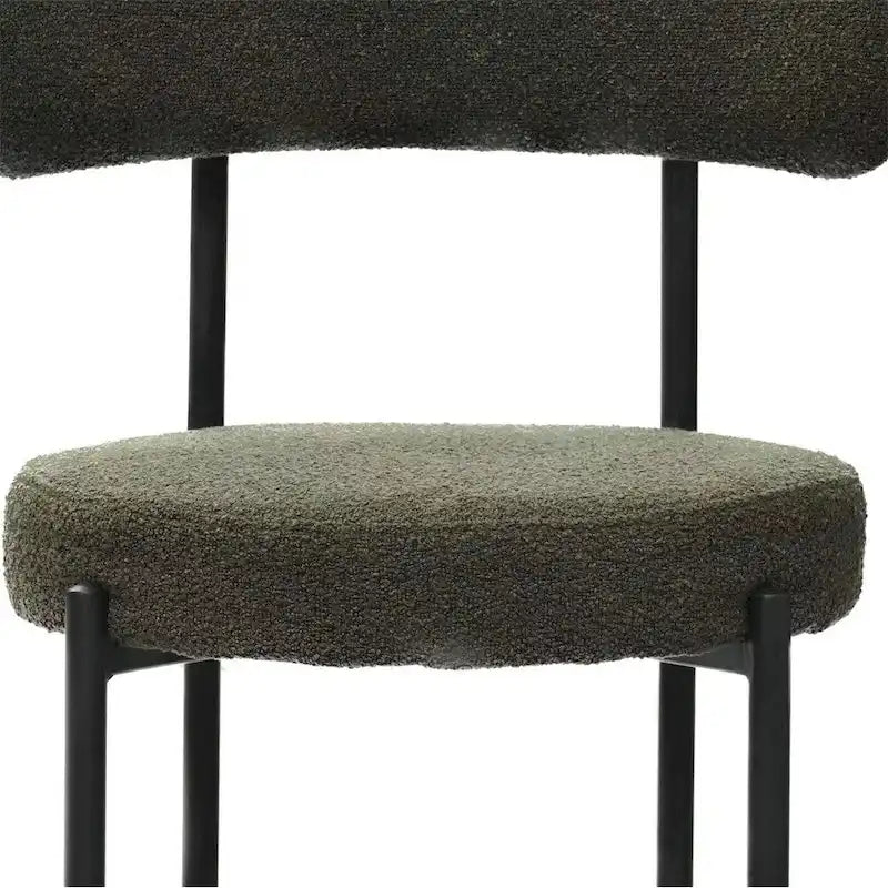 Chaises de salle à manger modernes du milieu du siècle en velours blanc/gris/vert/marron avec dossier incurvé et pieds en métal noir, lot de 2