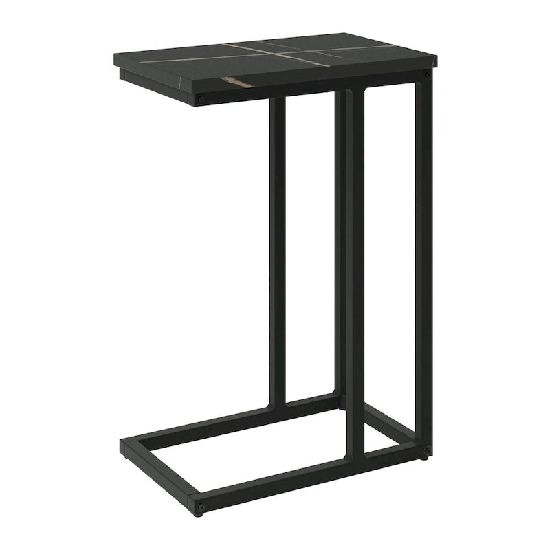 Table d'appoint rectangulaire étroite marron / blanc / noir, style moderne, 1 personne