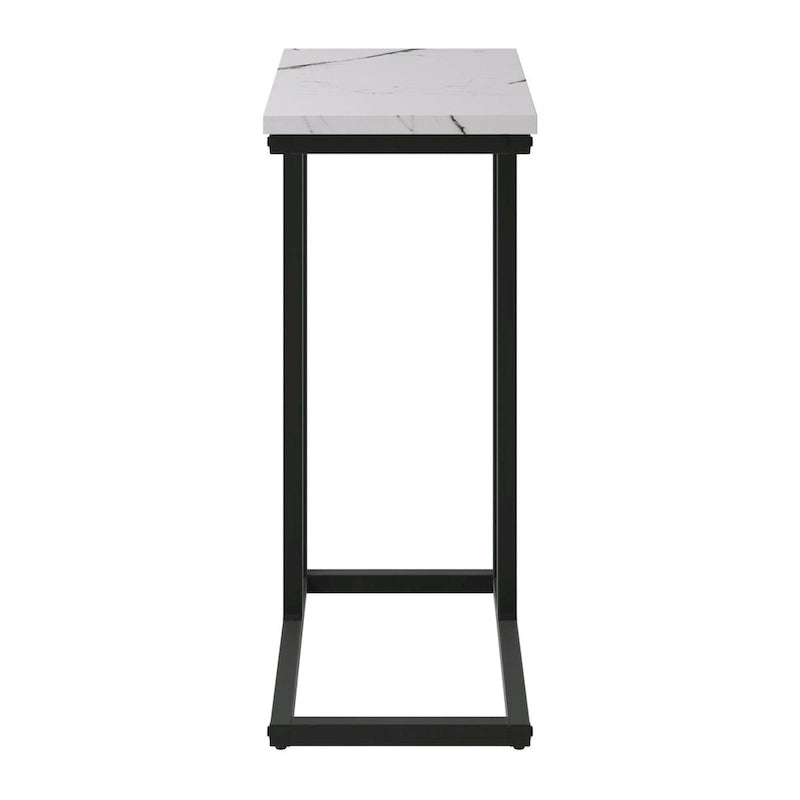 Table d'appoint rectangulaire étroite marron / blanc / noir, style moderne, 1 personne