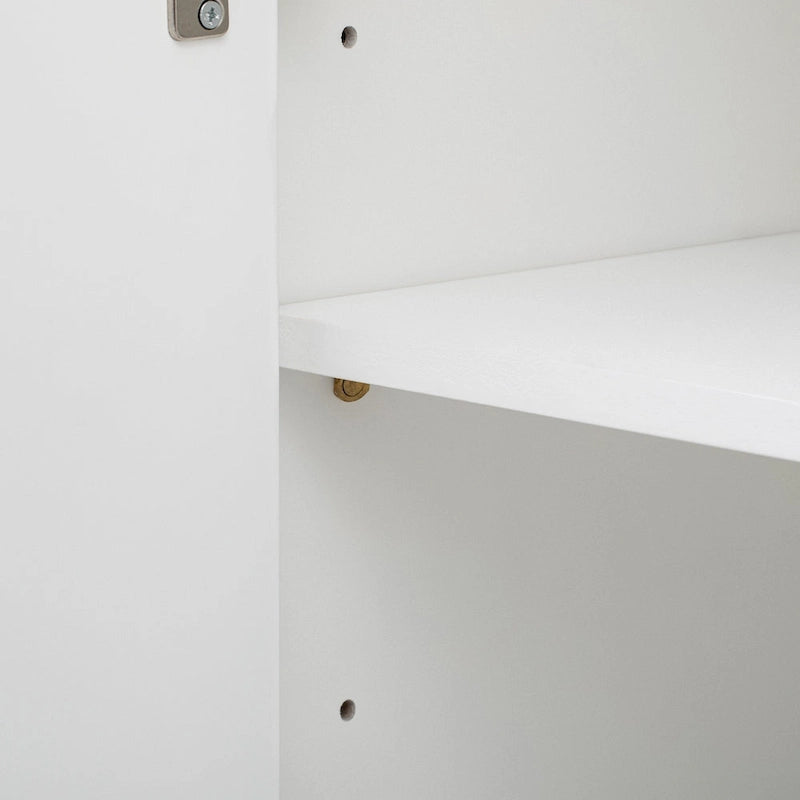 Armoire de rangement Blanc+Doré / Bleu Marine+Doré / Noir+Doré avec étagères réglables et motif vague, style moderne, 1 personne