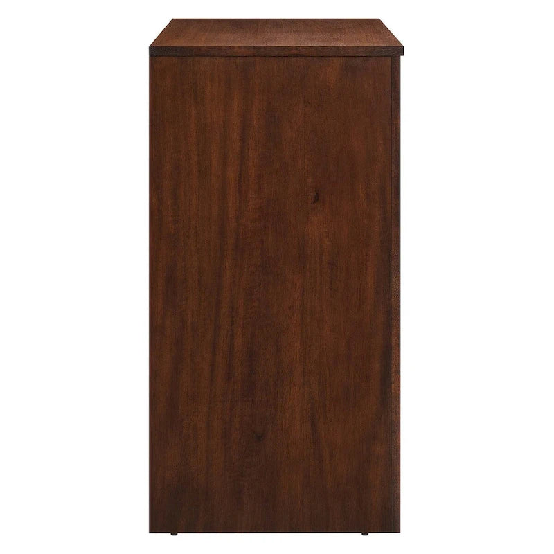 Armoire de rangement arquée à 2 portes en noyer/chêne avec étagères réglables, style Mid-Century, 1 personne